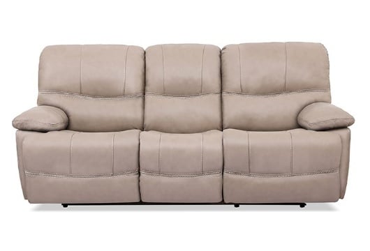 Picture of Dominic Taupe Leather Power Reclining Sofa & Console Loveseat