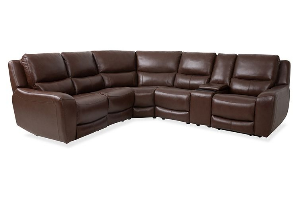 Picture of Sidney Brown Leather Power Reclining Sectional
