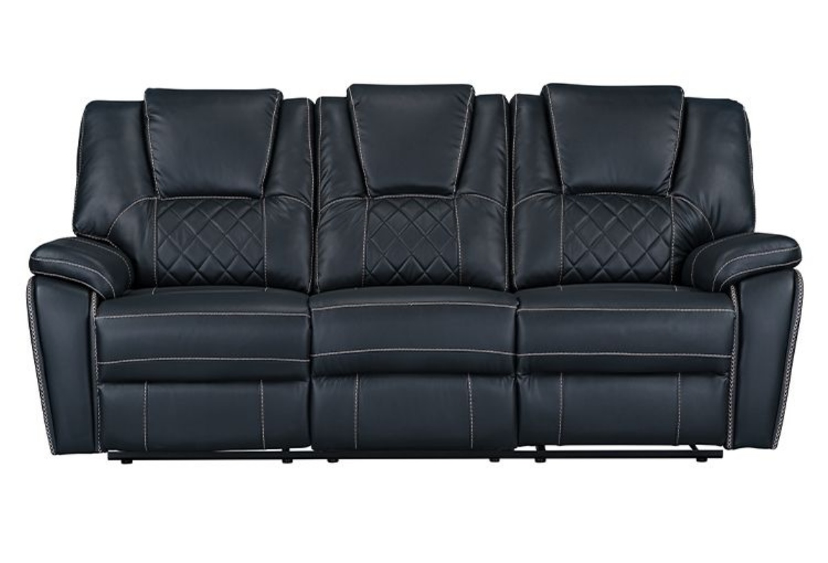Buy Diamante Black Reclining Sofa - Part# 4036311 | Badcock \u0026 More, image size:1200x816
