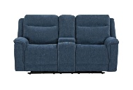 Picture of Bristol Blue Reclining Sofa & Console Loveseat