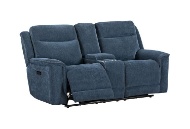 Picture of Bristol Blue Reclining Sofa & Console Loveseat