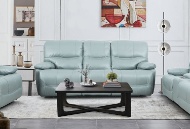 Picture of Dominic Aqua Leather Power Reclining Sofa & Console Loveseat