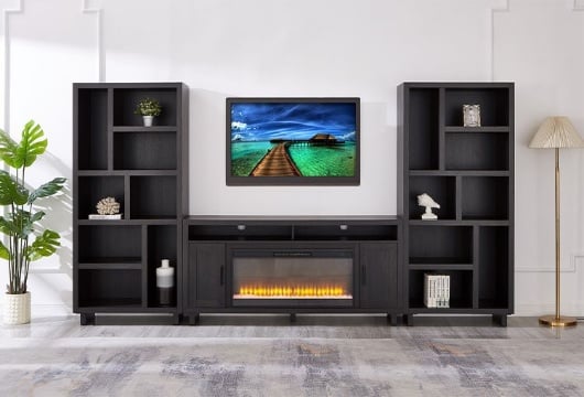 Picture of Banff Espresso 3 PC Wall Unit With Fireplace