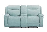 Picture of Bristol Aqua Reclining Console Loveseat