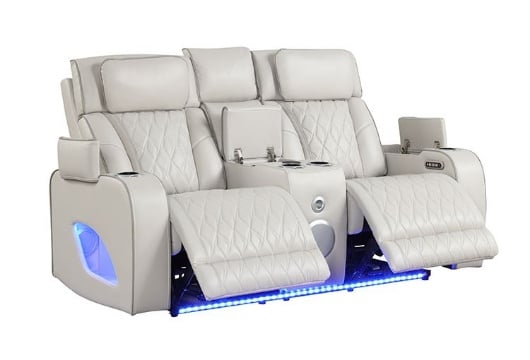Picture of Matrix Ice Power Reclining Console Loveseat With Blutooth & Masssage