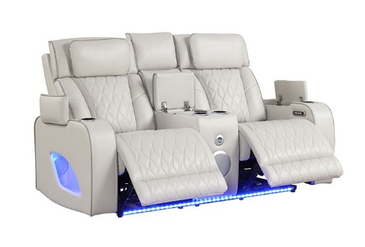 Picture of Matrix Ice Power Reclining Console Loveseat With Blutooth & Masssage