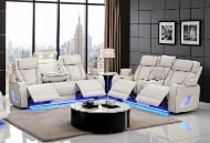Picture of Matrix Ice Power Reclining Sofa & Console Loveseat With LED Lights & Masssage