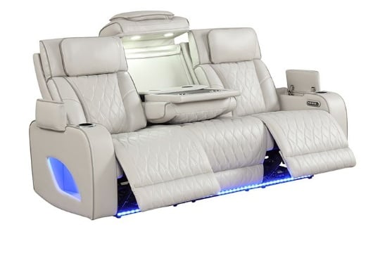Picture of Matrix Ice Power Reclining Sofa & Console Loveseat With LED Lights & Masssage