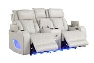 Picture of Matrix Ice Power Reclining Sofa & Console Loveseat With LED Lights & Masssage