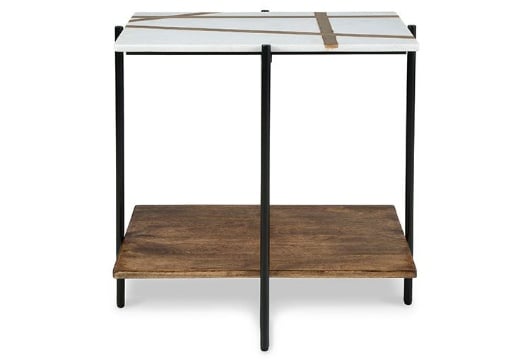 Picture of Braxmore White/Light Brown Accent Table