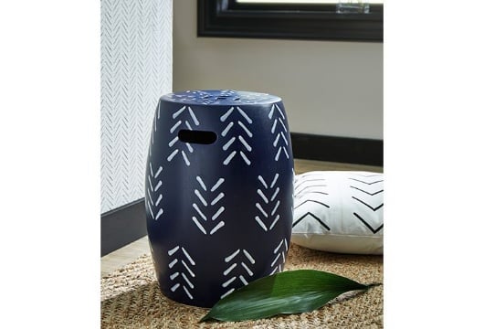 Picture of Genemore Navy/White Stool