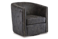 Picture of Brentlow Distressed Black Swivel Chair