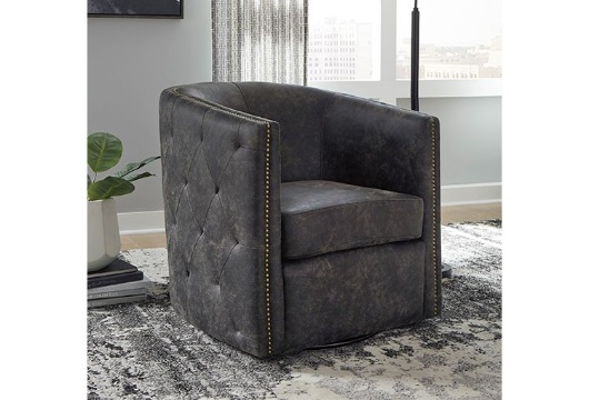 Picture of Brentlow Distressed Black Swivel Chair