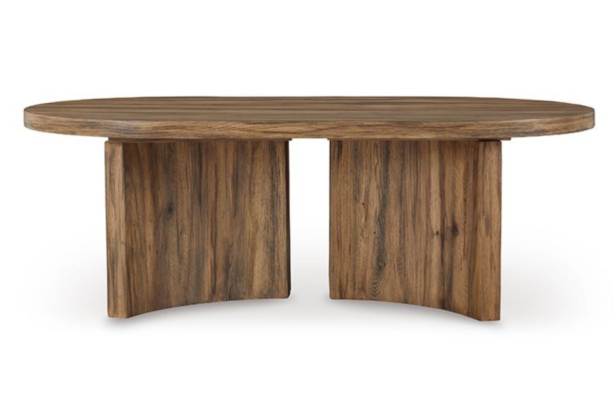 Picture of Austanny Warm Brown Oval Cocktail Table