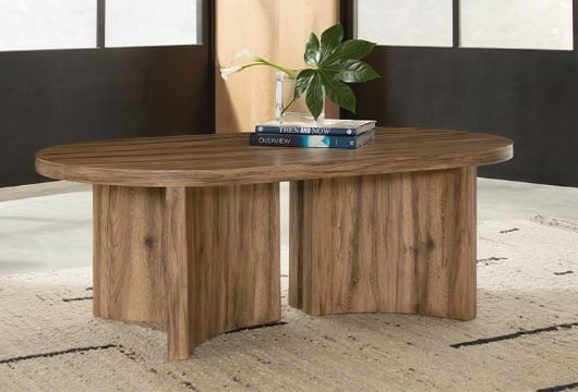 Picture of Austanny Warm Brown Oval Cocktail Table