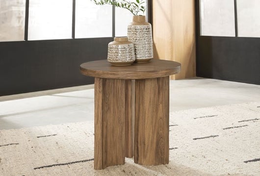 Picture of Austanny Warm Brown Round End Table