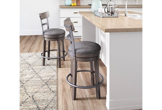 Picture of Caitbrook Gray UPH Swivel Barstool (1/CN)