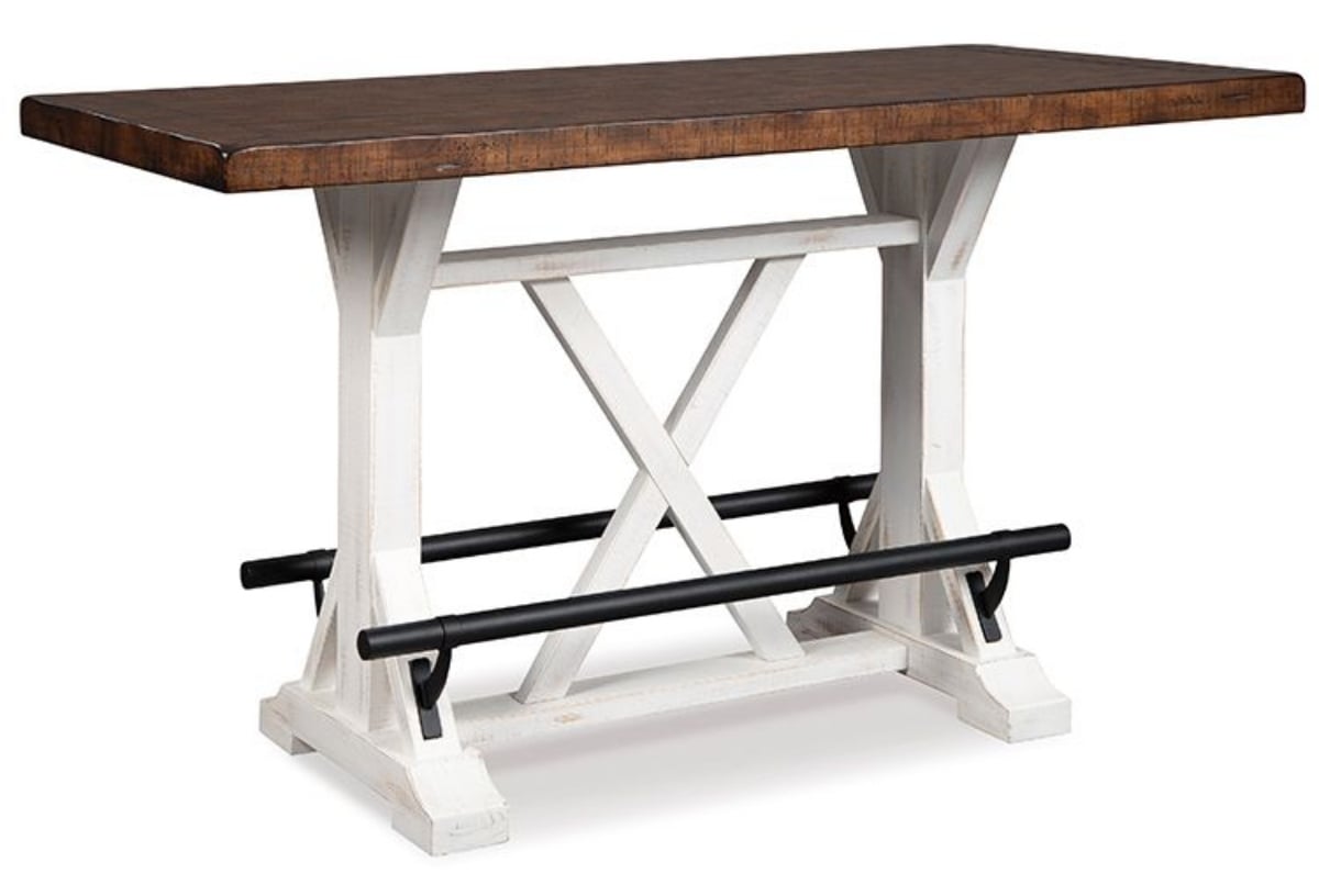 Picture of Valebeck White/Brown RECT Dining Room Counter Tabl