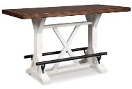 Picture of Valebeck White/Brown RECT Dining Room Counter Tabl