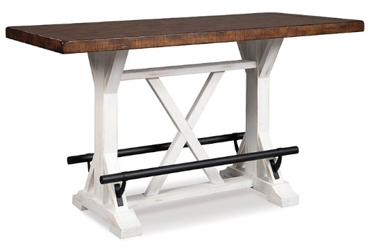 Picture of Valebeck White/Brown RECT Dining Room Counter Tabl