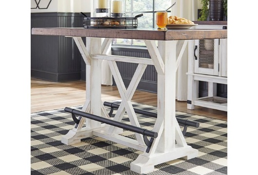 Picture of Valebeck White/Brown RECT Dining Room Counter Tabl