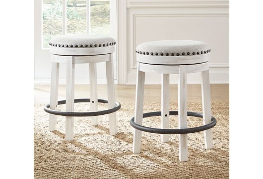 Picture of Valebeck White/Black UPH Swivel Stool (1/CN)