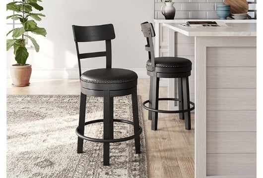 Picture of Valebeck Black UPH Swivel Barstool (1/CN)
