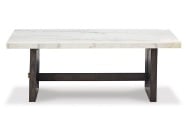 Picture of Burkhaus White/Dark Brown Rectangular Cocktail Tab