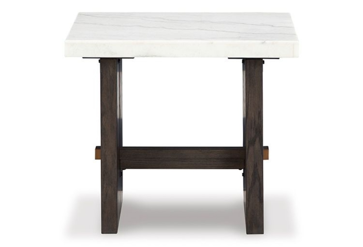 Picture of Burkhaus White/Dark Brown Rectangular End Table