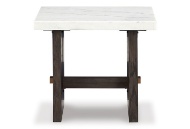 Picture of Burkhaus White/Dark Brown Rectangular End Table