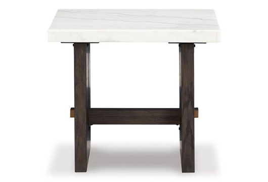 Picture of Burkhaus White/Dark Brown Rectangular End Table