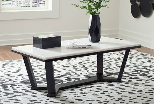 Picture of Fostead White/Espresso Rectangular Cocktail Table