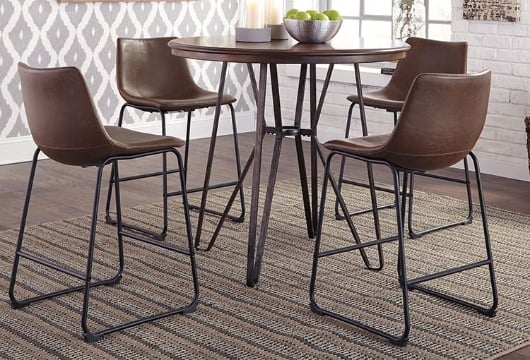 Picture of Centiar Brown Upholstered Barstool (2/CN)