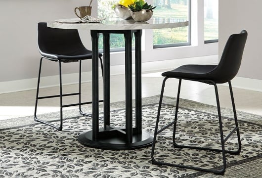 Picture of Centiar Black Upholstered Barstool (2/CN)