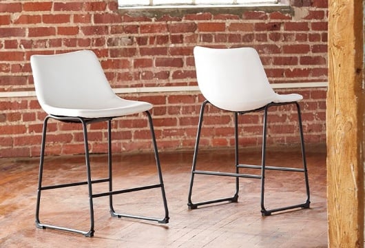 Picture of Centiar White Upholstered Barstool (2/CN)