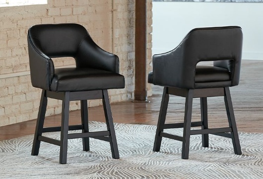 Picture of Tallenger Black/Dark Brown UPH Swivel Barstool (2/