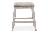 Picture of Skempton White/Light Brown Upholstered Stool (2/CN