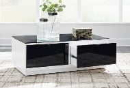 Picture of Gardoni White/Black Rectangular Cocktail Table