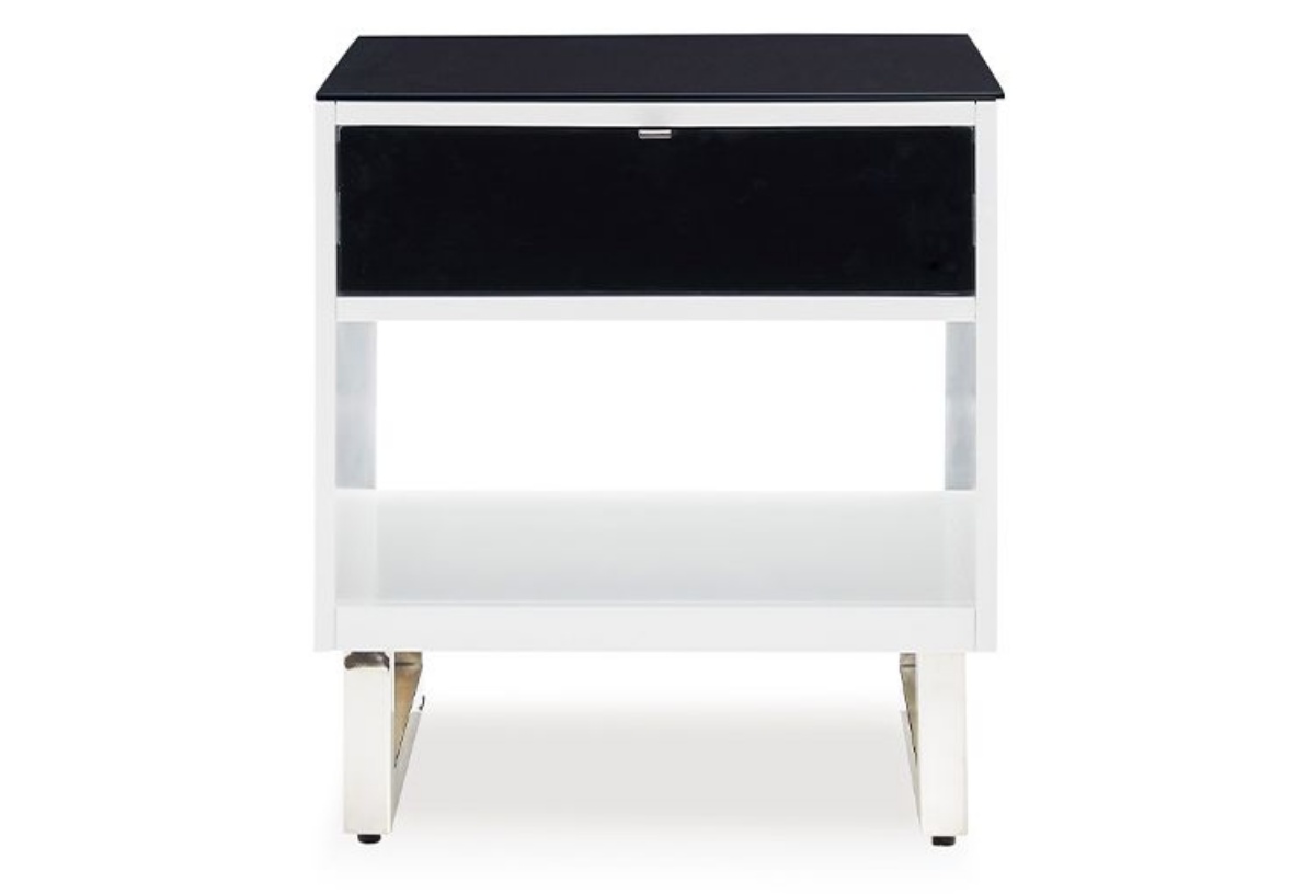 Picture of Gardoni White/Black Rectangular End Table