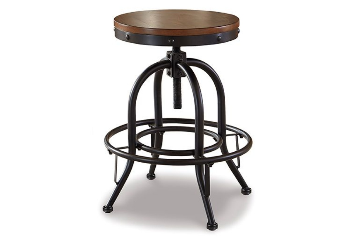 Buy Valebeck Brown/Black Swivel Barstool (2/CN) Part# D546-224