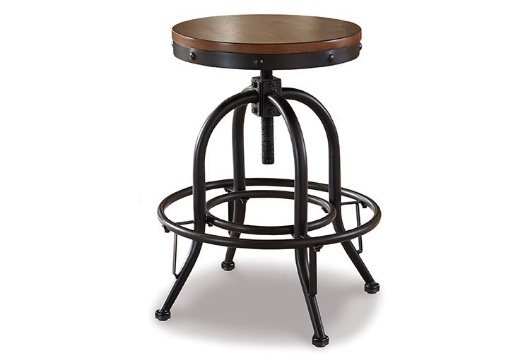 Picture of Valebeck Brown/Black Swivel Barstool (2/CN)