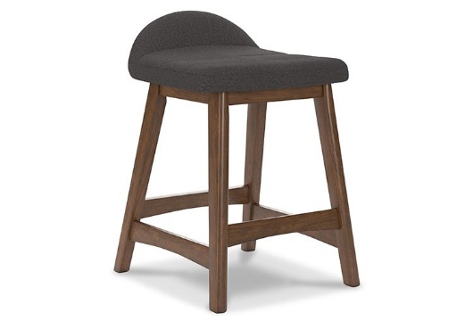 Picture of Lyncott Charcoal/Brown Upholstered Barstool (2/CN)