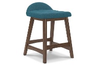 Picture of Lyncott Blue/Brown Upholstered Barstool (2/CN)