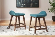 Picture of Lyncott Blue/Brown Upholstered Barstool (2/CN)