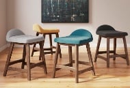 Picture of Lyncott Blue/Brown Upholstered Barstool (2/CN)