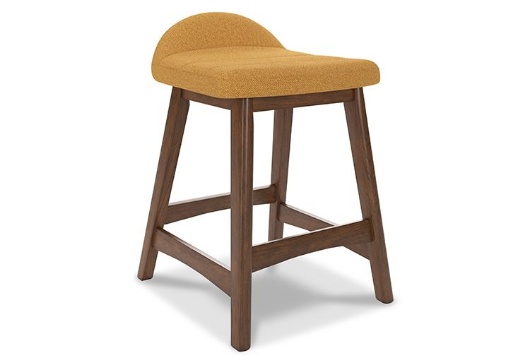 Picture of Lyncott Mustard/Brown Upholstered Barstool (2/CN)