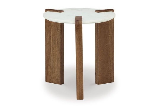 Picture of Isanti White/Brown Round End Table