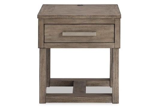 Picture of Loyaska Grayish Brown/White Rectangular End Table