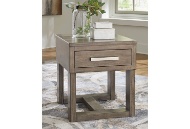 Picture of Loyaska Grayish Brown/White Rectangular End Table