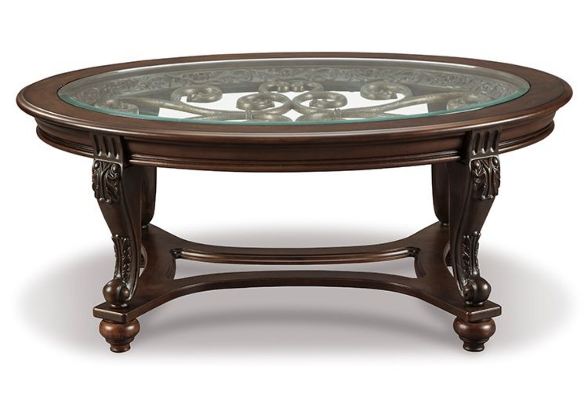 Picture of Norcastle Dark Brown Oval Cocktail Table